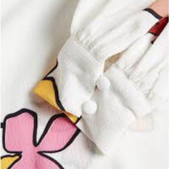 Ted Baker London Thurso Floral Print Stretch Woven Balloon Sleeve Blouse Size 4 - Picture 13 of 15